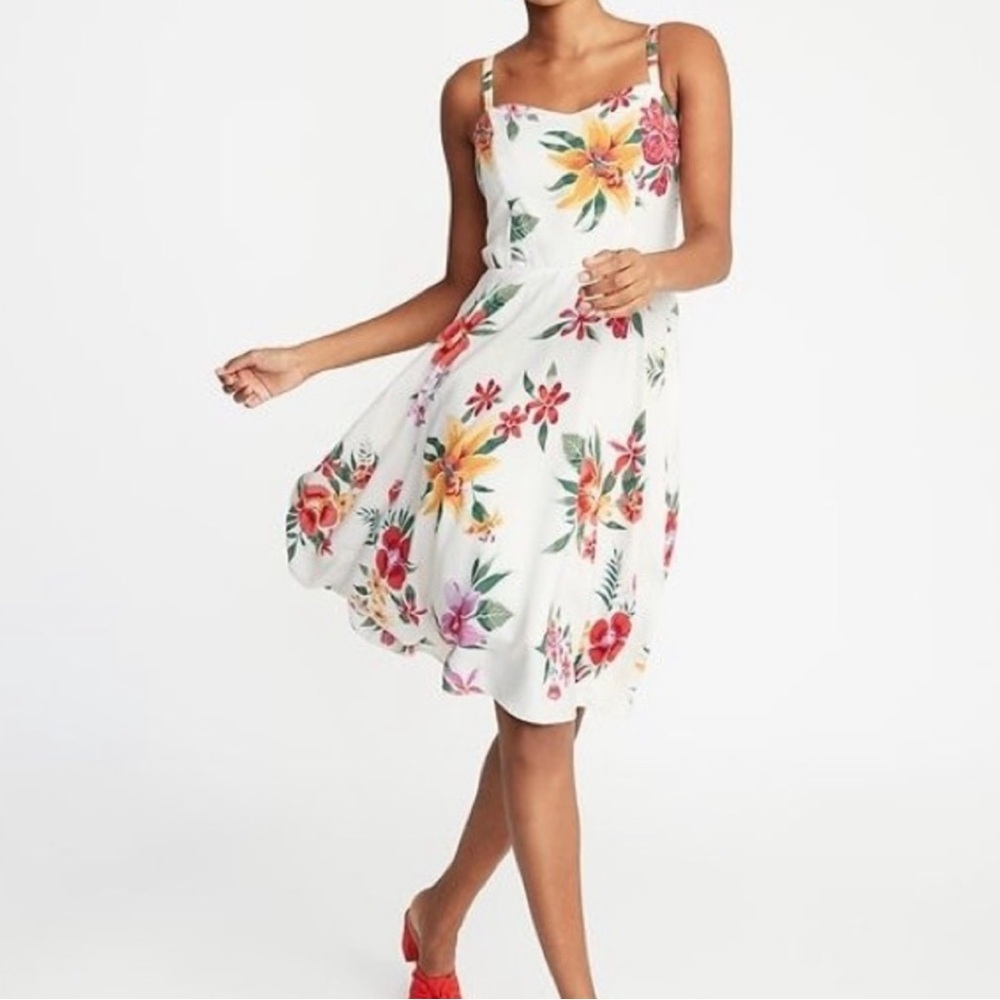 Old Navy Thin Straps White Floral Mini Dress - Picture 2 of 6